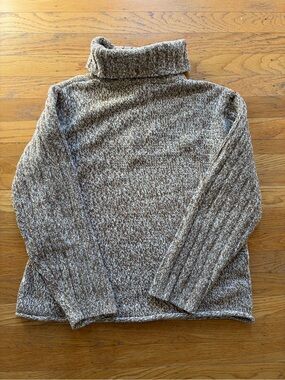 J. Jill Brown and Cream Marled Knit Pullover  Sweater